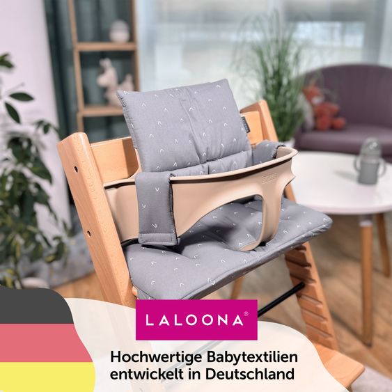 LaLoona Sitzkissen / Hochstuhlauflage für Stokke Tripp Trapp - Curves - Grau