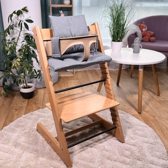 LaLoona Sitzkissen / Hochstuhlauflage für Stokke Tripp Trapp - Curves - Grau