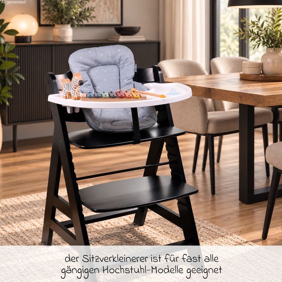 LaLoona Sitzverkleinerer für Hochstuhl - Curves - Grau