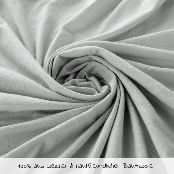 LaLoona Spannbettlaken 2er Pack für Matratzengröße 60x120 cm und 70x140 cm - Grau