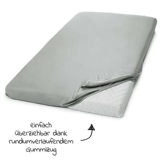 LaLoona Spannbettlaken 2er Pack für Matratzengröße 60x120 cm und 70x140 cm - Grau