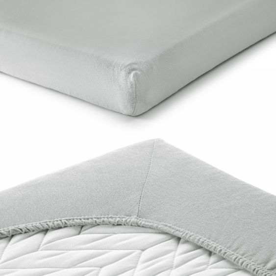 LaLoona Spannbettlaken 2er Pack für Matratzengröße 60x120 cm und 70x140 cm - Grau