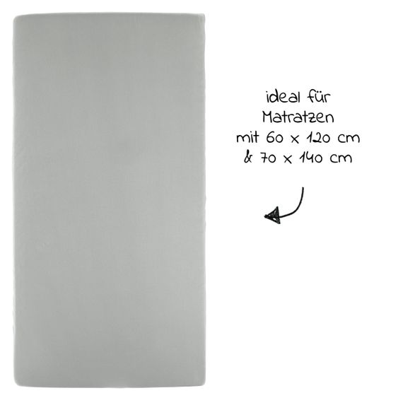 LaLoona Spannbettlaken 2er Pack für Matratzengröße 60x120 cm und 70x140 cm - Grau Weiß