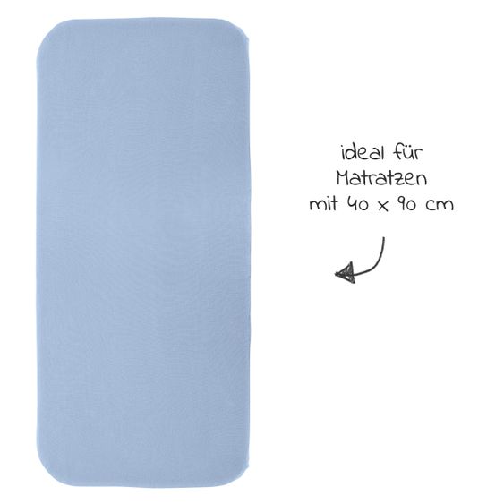 LaLoona Fitted sheet 2 pack for small mattresses 40 x 90 cm - Light blue