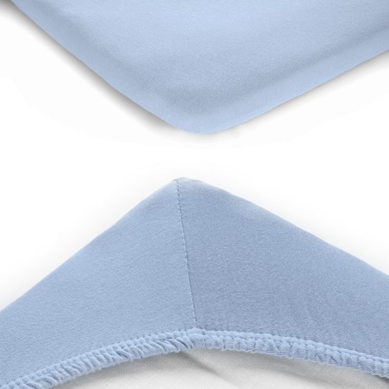 LaLoona Fitted sheet 2 pack for small mattresses 40 x 90 cm - Light blue