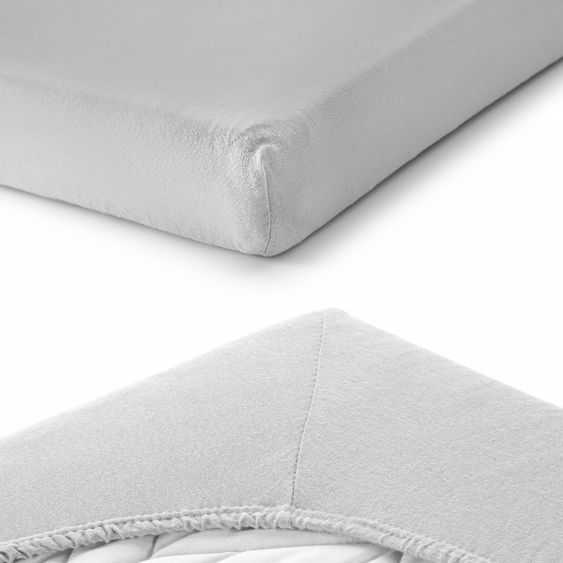 LaLoona Fitted sheet 2 pack for small mattresses 40 x 90 cm - Light gray