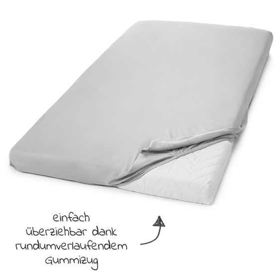 LaLoona Spannbetttuch 3er Pack für Kinderbett 60 x 120 / 70 x 140 cm - Sterne / Grau / Hellgrau