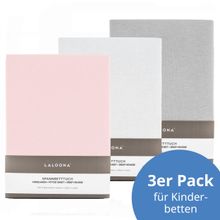 Lenzuolo a pieghe 3 Pack per lettino 60 x 120 / 70 x 140 cm - Bianco / Rosa / Grigio chiaro