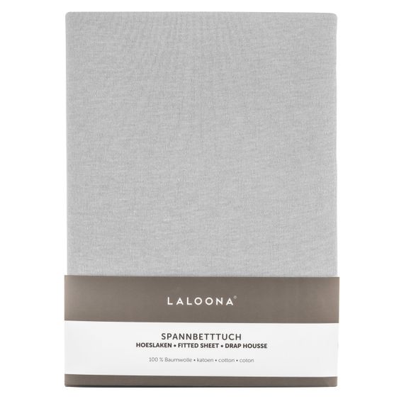 LaLoona Spannbetttuch für Kinderbett 60 x 120 / 70 x 140 cm - Hellgrau