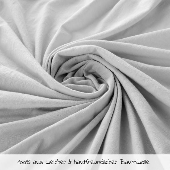 LaLoona Spannbetttuch für Kinderbett 60 x 120 / 70 x 140 cm - Hellgrau