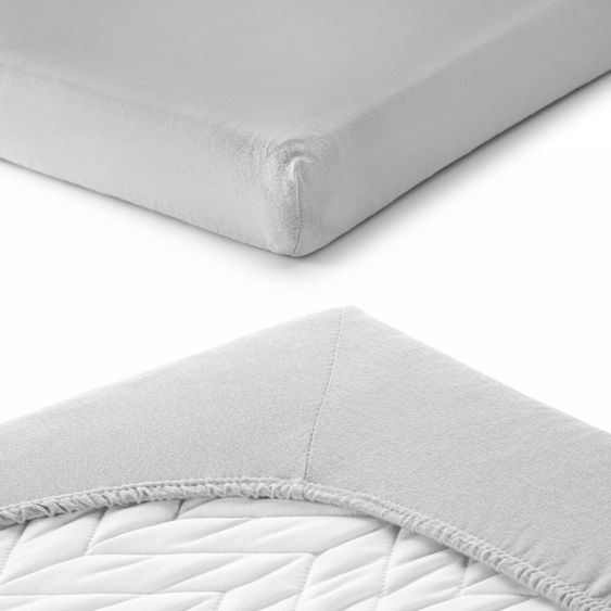LaLoona Spannbetttuch für Kinderbett 60 x 120 / 70 x 140 cm - Hellgrau