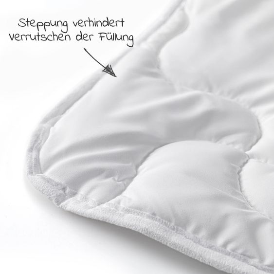 LaLoona Steppbett-Set Premium Complete 80 x 80 + 35 x 40 cm - Weiß