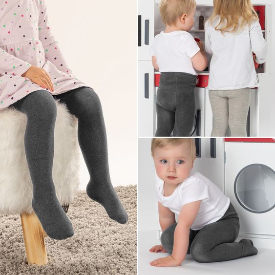 LaLoona Strumpfhose 2er Pack - Dunkelgrau - Gr. 86/92