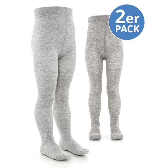 LaLoona Strumpfhose 2er Pack - Grau Melange - Gr. 98/104