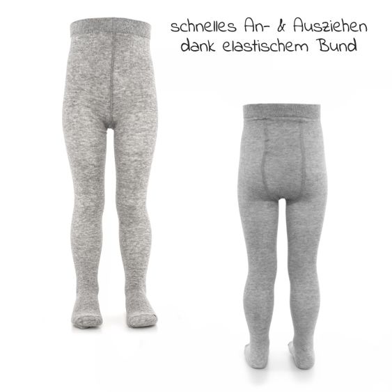 LaLoona Strumpfhose 2er Pack - Grau Melange - Gr. 98/104