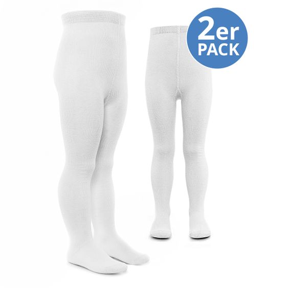 LaLoona Strumpfhose 2er Pack - Weiß - Gr. 74/80