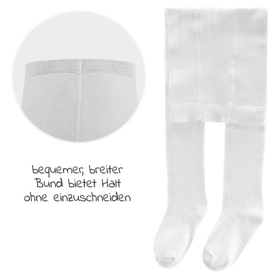 LaLoona Strumpfhose 2er Pack - Weiß - Gr. 86/92