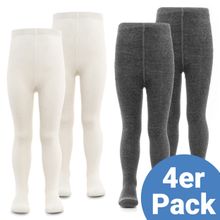 Strumpfhose 4er Pack - Natur Anthrazit-Melange - Gr. 98/104