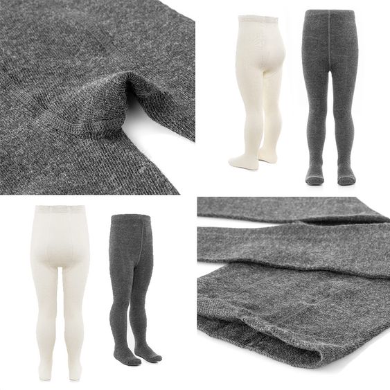 LaLoona Strumpfhose 4er Pack - Natur Anthrazit-Melange - Gr. 98/104