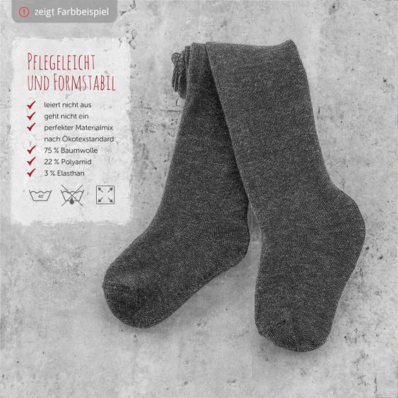 LaLoona Strumpfhose 4er Pack - Natur Grau-Melange - Gr. 98/104