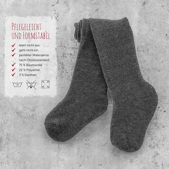 LaLoona Strumpfhose 6er Pack - Grau-Melange + Natur + Anthrazit-Melange - Gr. 98/104