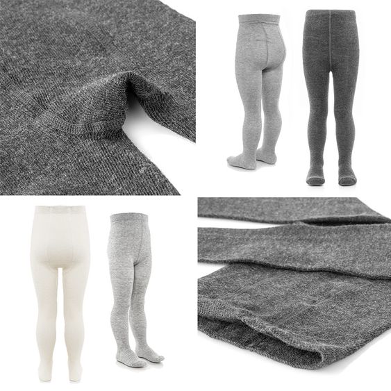 LaLoona Strumpfhose 6er Pack - Grau-Melange + Natur + Anthrazit-Melange - Gr. 98/104