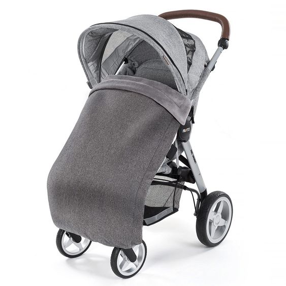 LaLoona Wetterfeste Deluxe Thermo-Fleece-Decke für Kinderwagen & Buggy - Melange Grau