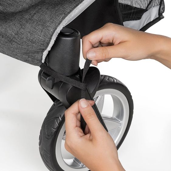 LaLoona Wetterfeste Deluxe Thermo-Fleece-Decke für Kinderwagen & Buggy - Melange Grau