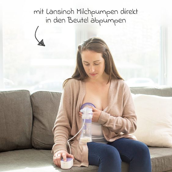 Lansinoh 70-piece breastfeeding set - electric breast pump compact + 4 PP bottles + 36 nursing pads + 25 breast milk bags + 1 nipple ointment + 3 burp cloths