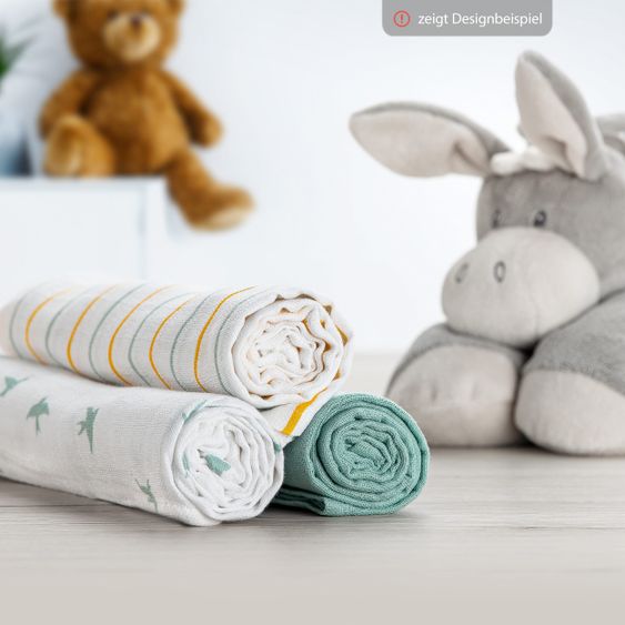 Lansinoh 9-tlg. Glas-Flaschen-Set mit NaturalWave® Trinksauger Gr. S & M + 3 Mullwindeln