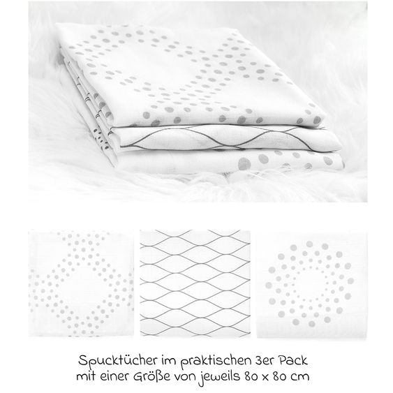 Lansinoh 9-tlg. PP-Flaschen-Set mit NaturalWave® Trinksauger Gr. S & M + 3 Spucktücher