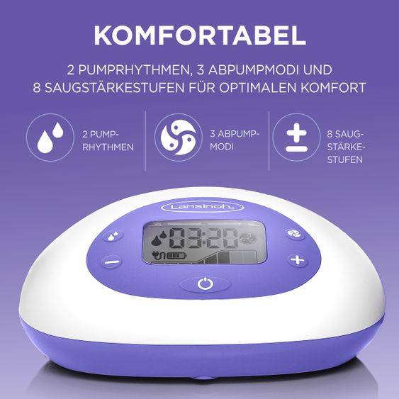 Lansinoh Elektrische Doppelmilchpumpe 2in1