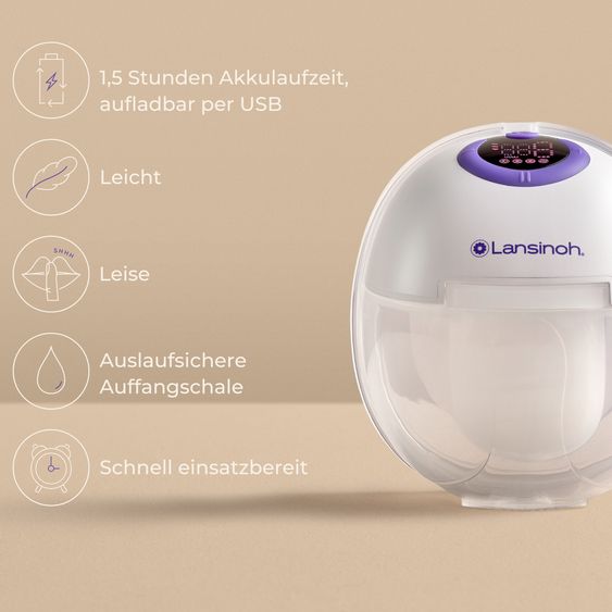 Lansinoh Tiralatte elettrico portatile a mani libere
