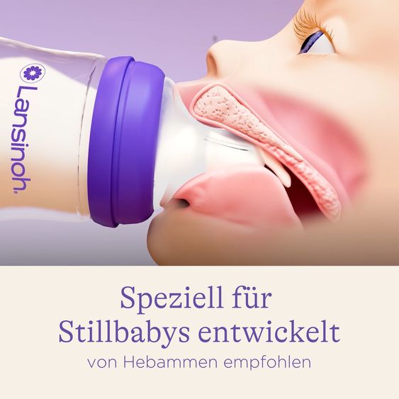 Lansinoh PP bottle 240ml with Natural Wave® teat size M