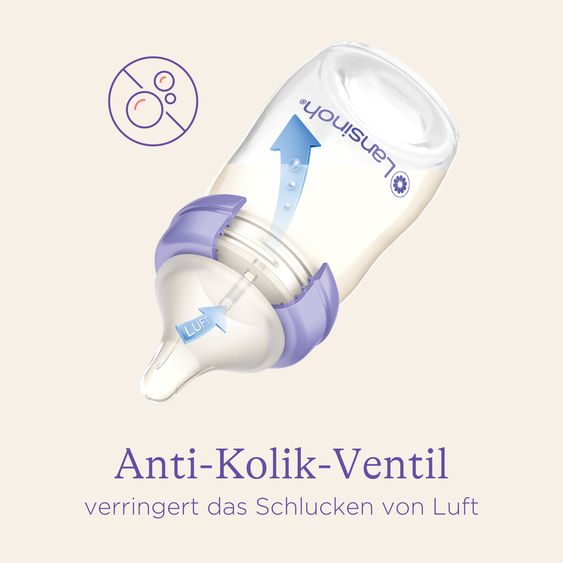 Lansinoh PP-Flasche 2er Pack 160ml mit Natural Wave® Trinksauger Gr. S