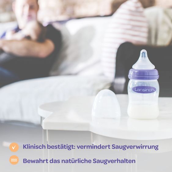 Lansinoh PP-Flaschen Starter-Set NaturalWave® (1x 160 ml mit Sauger S + 1x 240 ml mit Sauger M + 1x Sauger L)