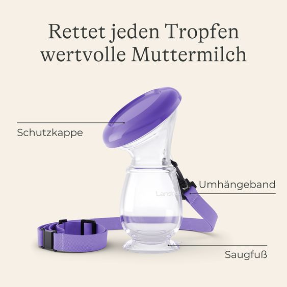 Lansinoh Silikon-Milchpumpe & Muttermilchauffänger