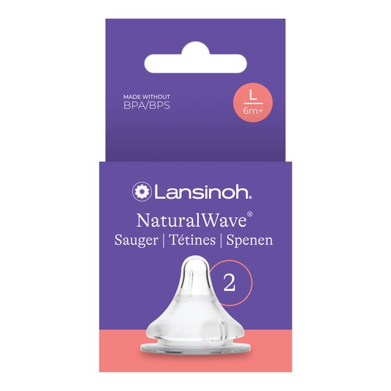 Lansinoh Teat 2-pack NaturalWave - silicone size L