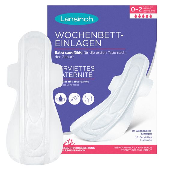 Lansinoh Wochenbett-Einlagen 10er Pack für 0-2 Wochen nach der Geburt