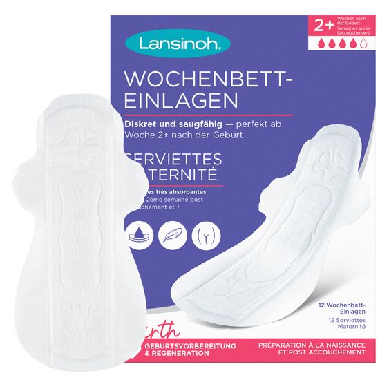 Lansinoh Wochenbett-Einlagen 12er Pack - für 2+ Wochen nach der Geburt