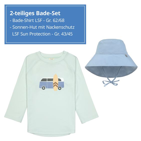 Lässig Set bagno 2 pz. Maglietta & Cappello da sole - Camper - Sea Foam / Sky Blue