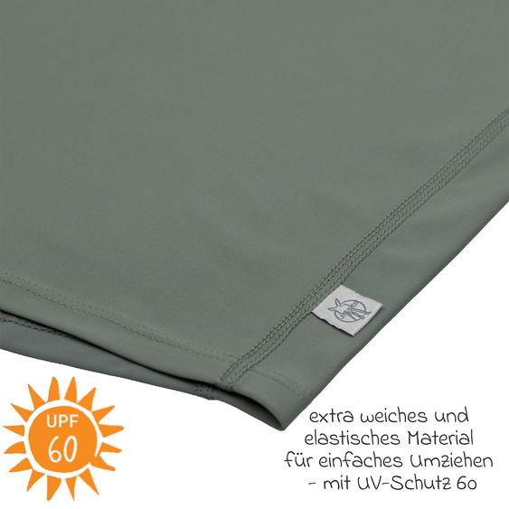 Lässig 2-tlg. Bade-Set Shirt & Sonnenhut - Palms - Deep Olive / Sea Salt