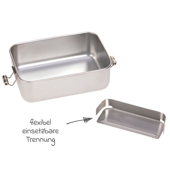 Lässig 2-pc Lunch Set made of Stainless Steel & Bamboo Lunchbox + Drinking Bottle - Happy Prints