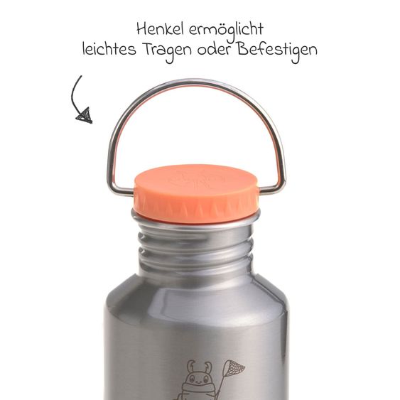 Lässig 2-pc Lunch Set made of Stainless Steel & Bamboo Lunchbox + Drinking Bottle - Nature