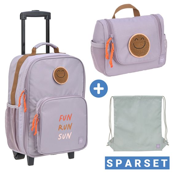 Lässig Set da viaggio 2 pz. Trolley + Borsa da toilette - Little Gang - Lilla