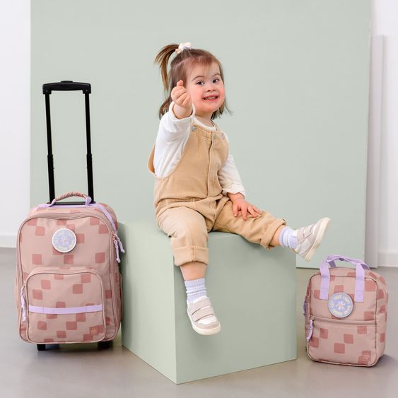 Lässig 2-pc. Travel Set Trolley + Washbag - Pattern Party - Rose