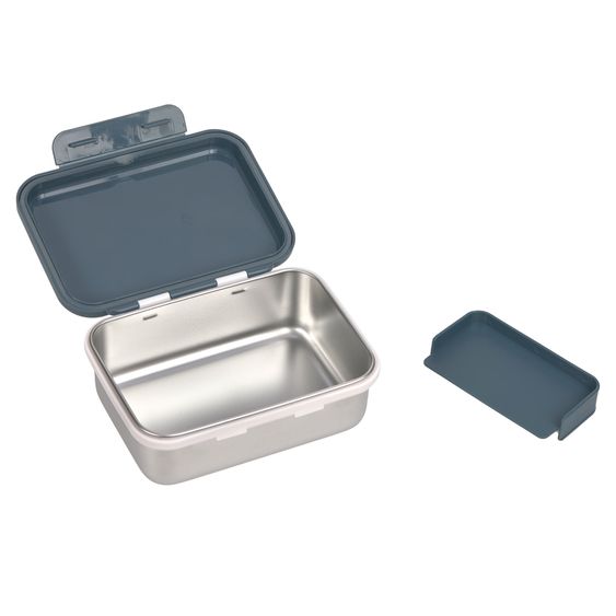 Lässig Set di 2 pezzi: zaino mini e cestino per il pranzo in acciaio inox - Happy Prints - Blu notte