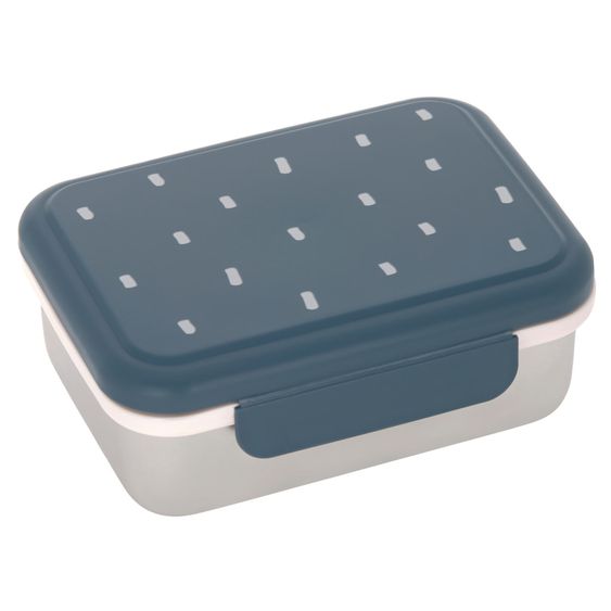 Lässig Set di 2 pezzi: zaino mini e cestino per il pranzo in acciaio inox - Happy Prints - Blu notte