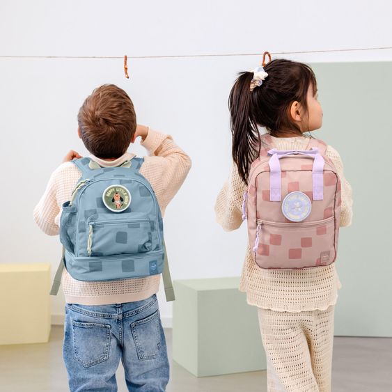 Lässig 2-pcs. Set Mini Backpack + Stainless Steel Drinking Bottle - Pattern Party - Rosa