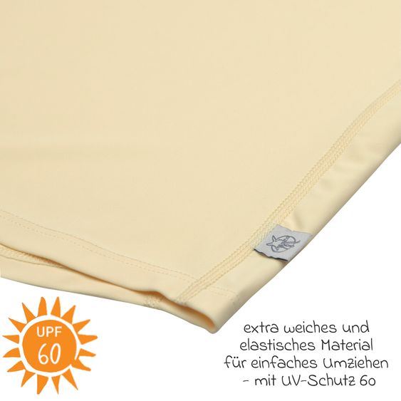Lässig 3-pc. Bath Set Shirt, Nappy Pants & Sun Hat - Crocodile & Boards - Sky Blue / Vanilla - Size: 3 - 6 months